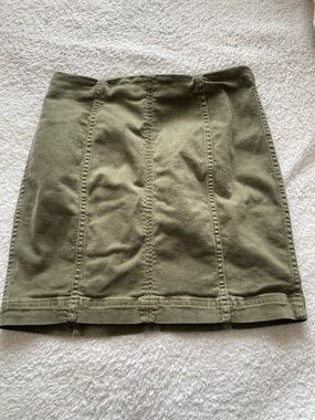 Free People Olive Green Zipper Skirt